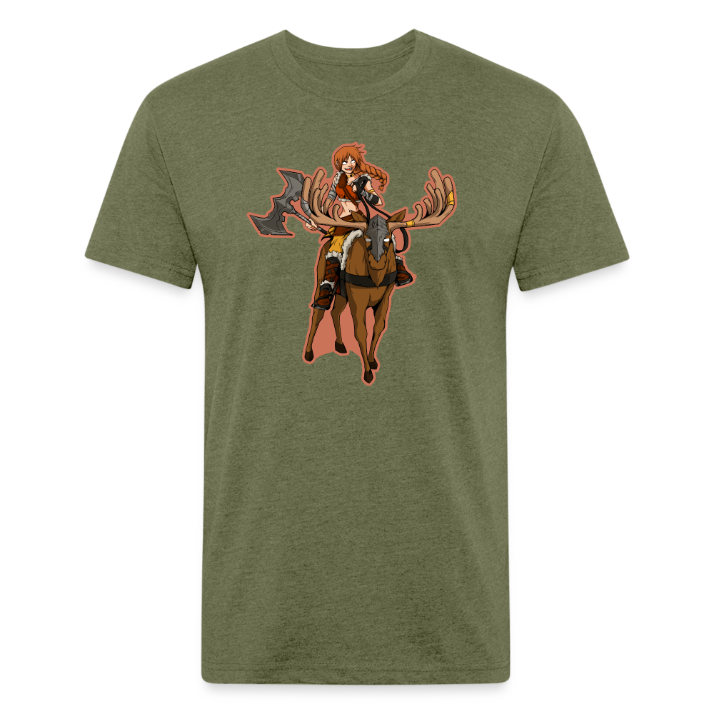 Adult Queen of Vikings Fitted T-Shirt - heather military green