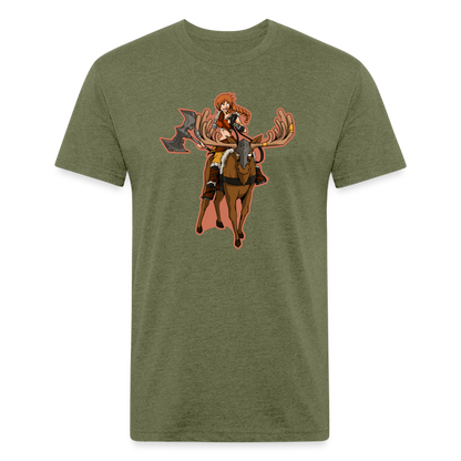 Adult Queen of Vikings Fitted T-Shirt - heather military green