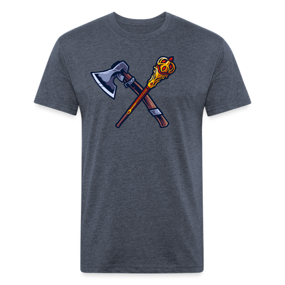 Adult Queen of Vikings 'Weapons of Choice' Fitted T-Shirt - heather navy