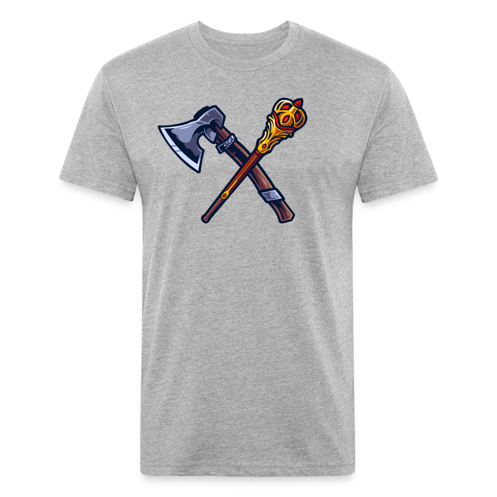 Adult Queen of Vikings 'Weapons of Choice' Fitted T-Shirt - heather gray