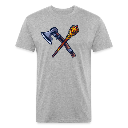 Adult Queen of Vikings 'Weapons of Choice' Fitted T-Shirt - heather gray