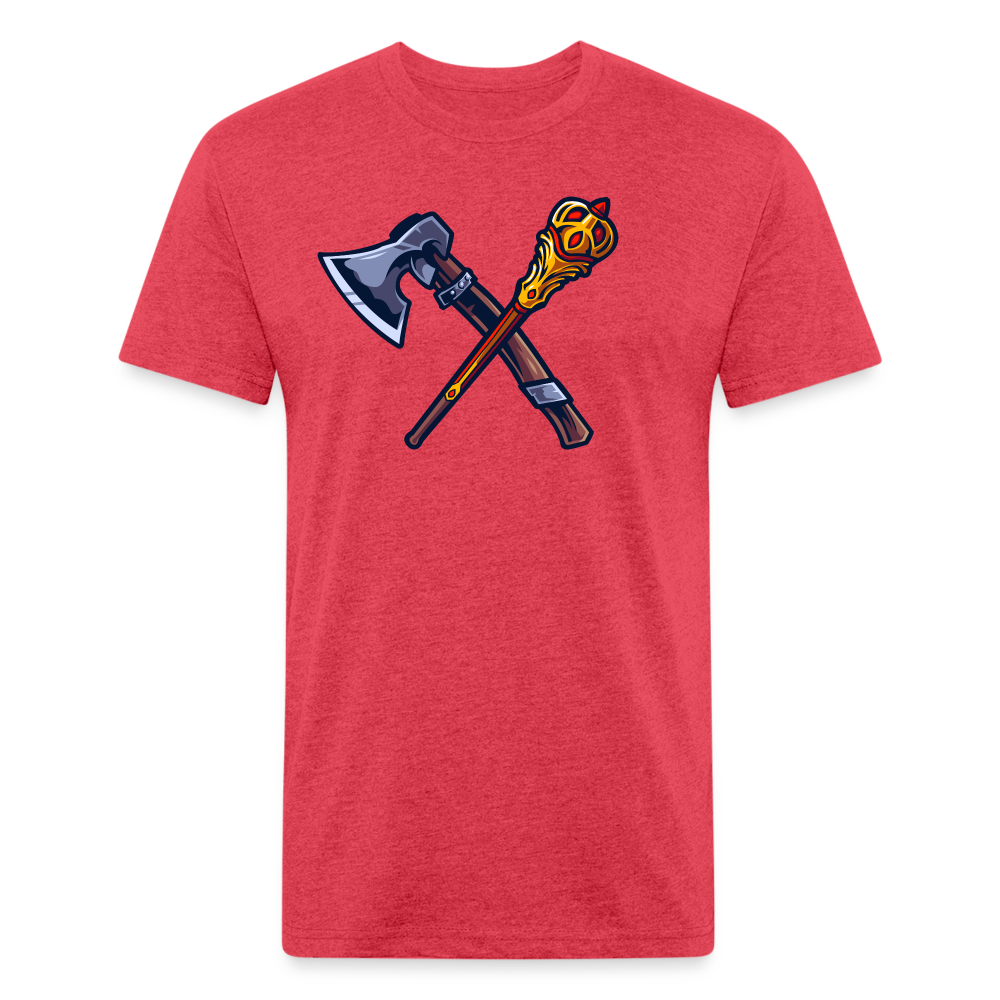 Adult Queen of Vikings 'Weapons of Choice' Fitted T-Shirt - heather red