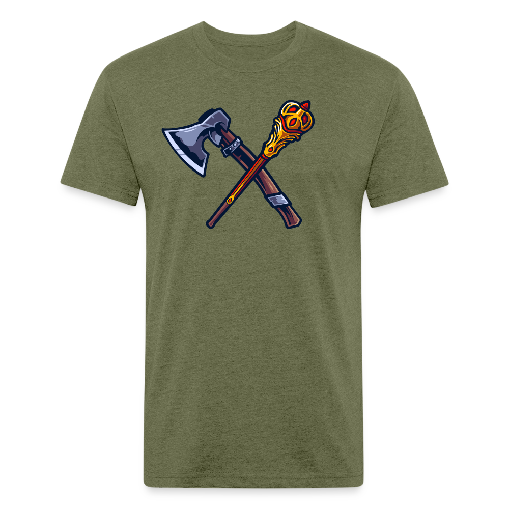 Adult Queen of Vikings 'Weapons of Choice' Fitted T-Shirt - heather military green