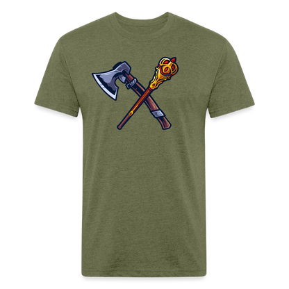 Adult Queen of Vikings 'Weapons of Choice' Fitted T-Shirt - heather military green
