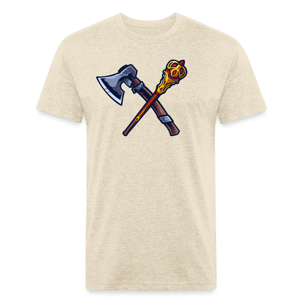 Adult Queen of Vikings 'Weapons of Choice' Fitted T-Shirt - heather cream