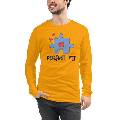 Adult 'Perfect Fit Blue Piece' Long Sleeve T-Shirt