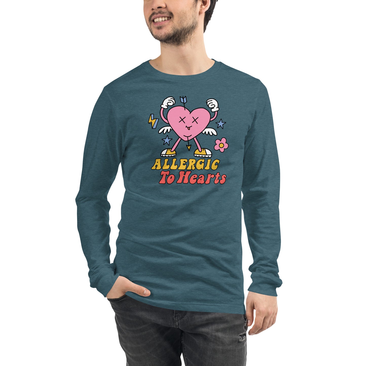Adult 'Allergic to Hearts' Long Sleeve T-Shirt