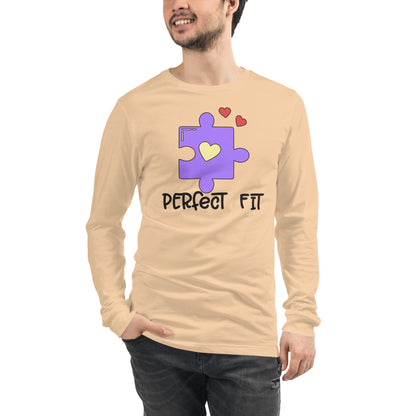 Adult 'Perfect Fit Purple Piece' Long Sleeve T-Shirt