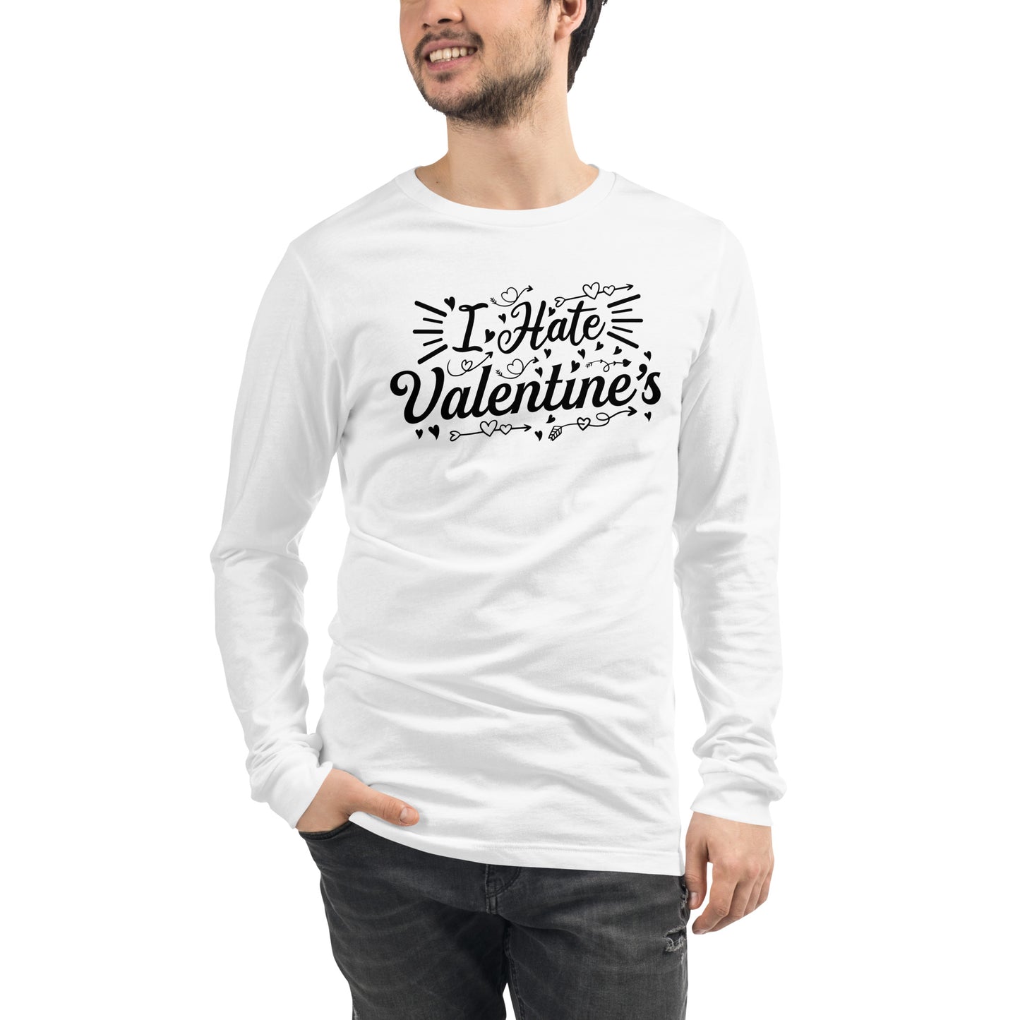 Adult 'I Hate Valentine's' Long Sleeve T-Shirt