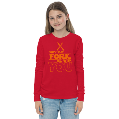 Youth GU 'May the Fork' Long Sleeve T-Shirt
