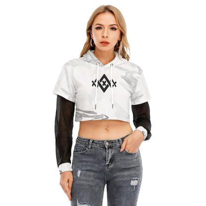 Women's All Over Print Cropped Illusion Hoodie