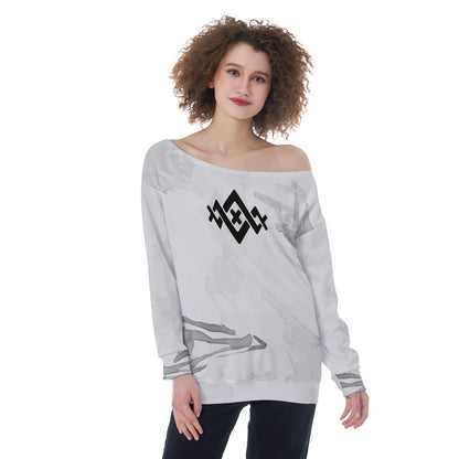 Women's All Over Print Off Shoulder Oversized Sweatshirt