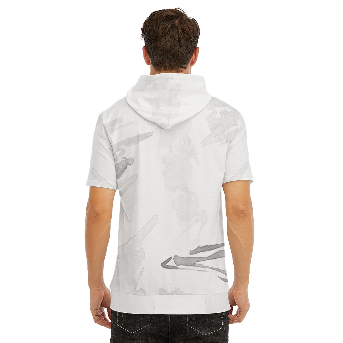 Men's All Over Print Cotton Hooded T-shirt