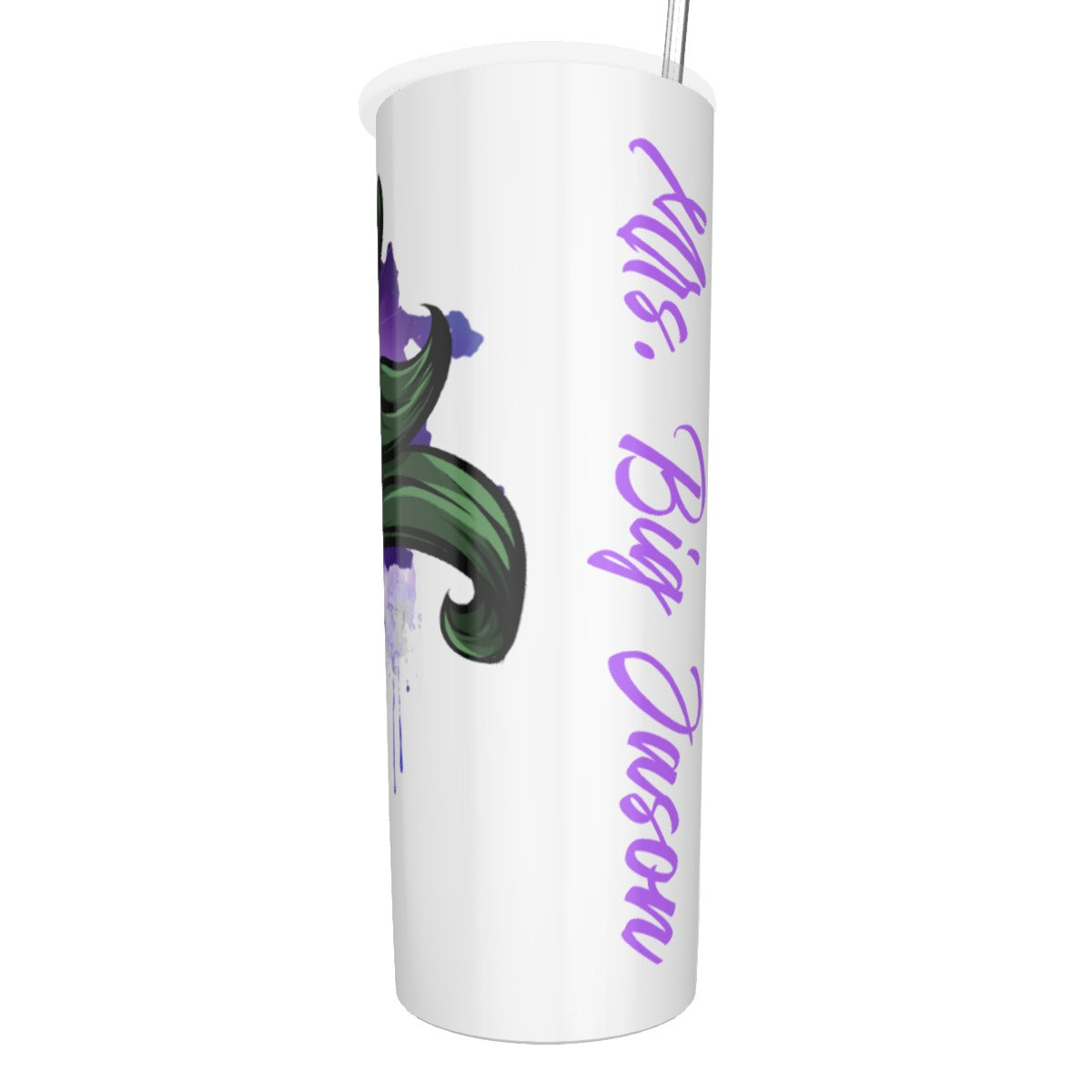 Big Jason  Glitter Tumbler With Stainless Steel Straw