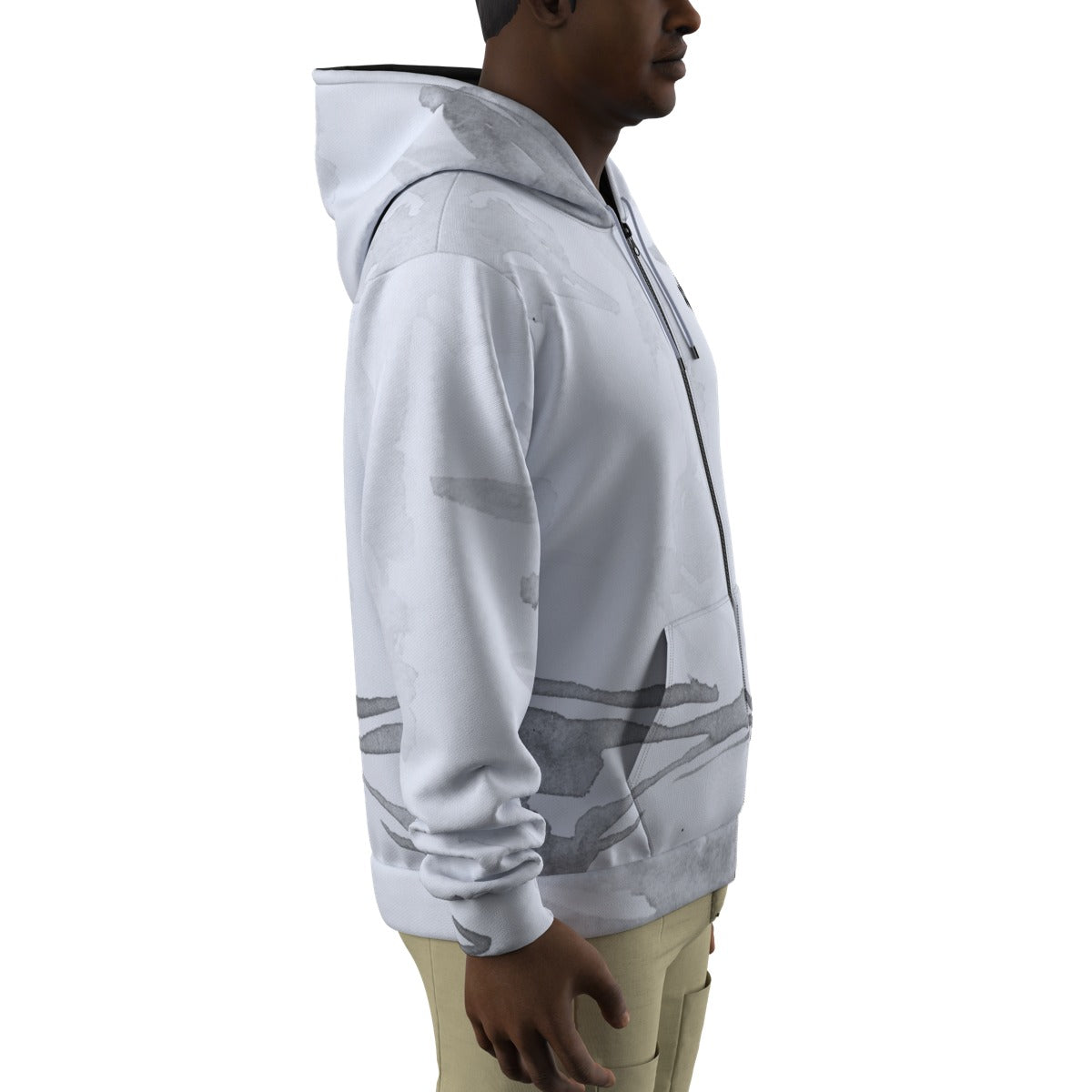 All Over Print Zipped Pocket Hoodie