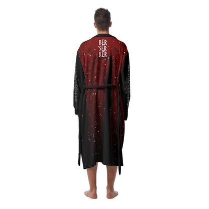 Men's Nordic Runes Gaming Long Fleece Robe