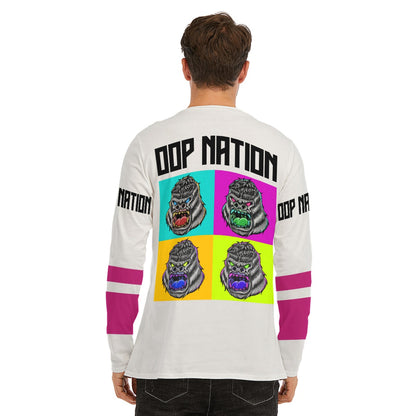 Adult Oop Nation Long Sleeve T-Shirt White