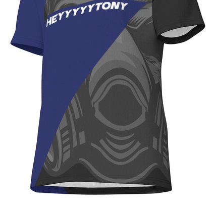 Men's HeyyyyyTony 'Black and Blue' Cotton O-Neck T-Shirt