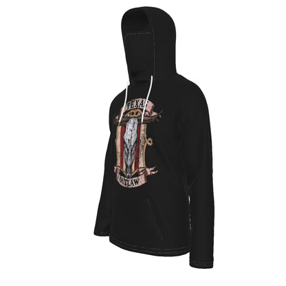 Texas Outlaw Adult Longhorn Heavy Fleece Hoodie With Mask