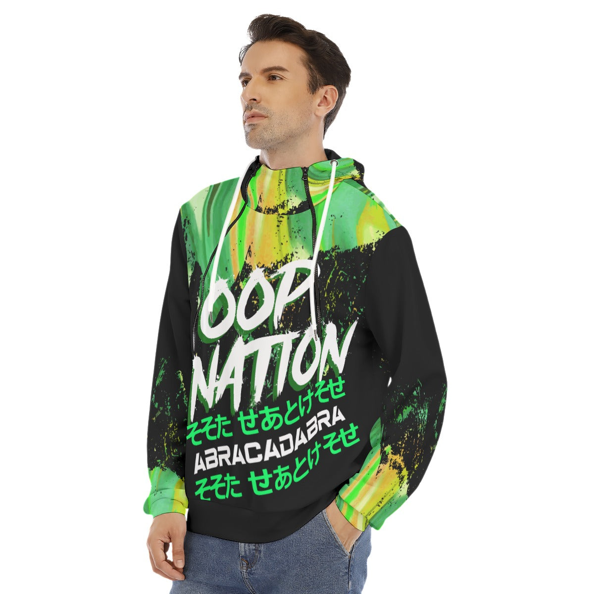 Oop Nation Men's AOP Double Zipper Hoodie