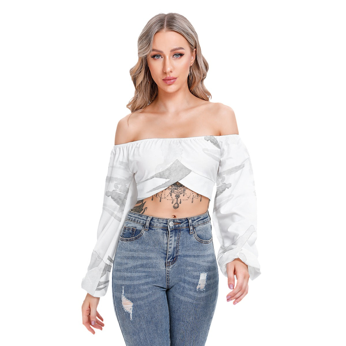 Women's All Over Print Cropped Tube Top