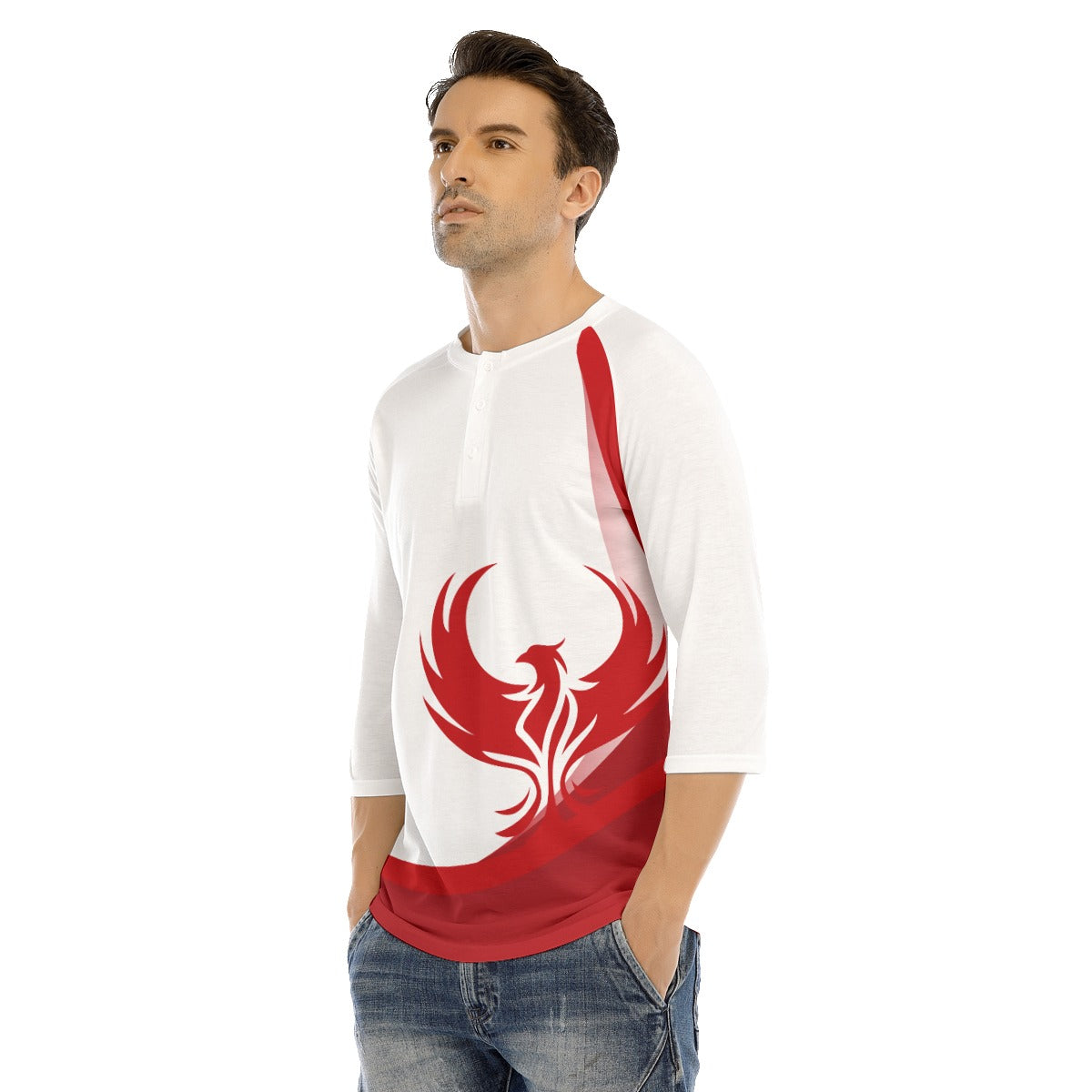 Men's Fynix Studios Buttoned Raglan T-Shirt