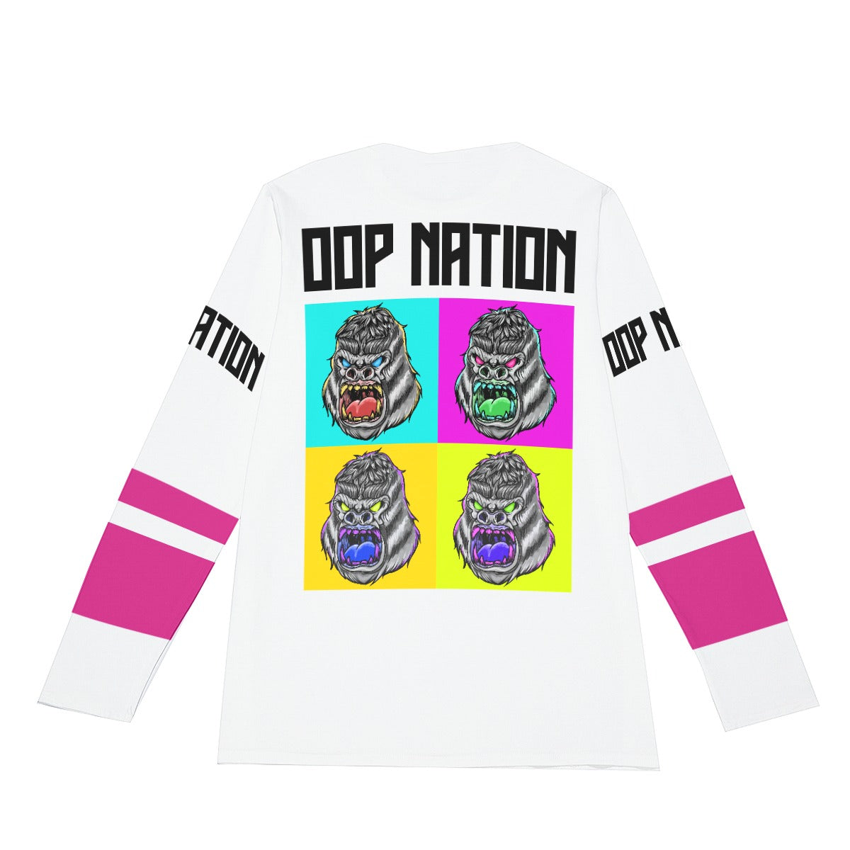 Adult Oop Nation Long Sleeve T-Shirt White