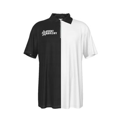 Absent Anarchy Men's AOP Zipped Polo
