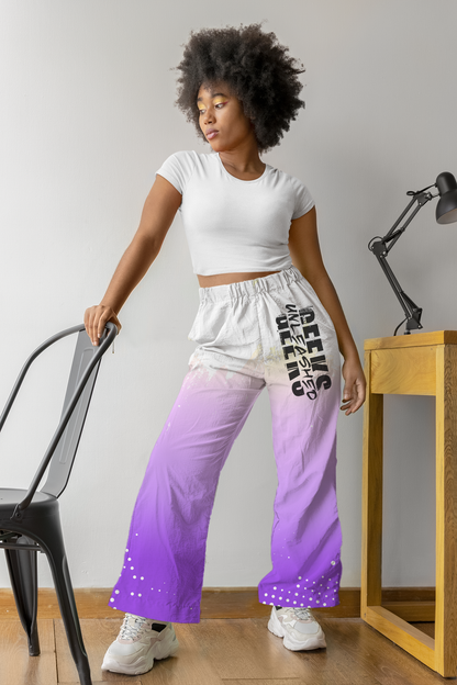 GU Brand Women's 'Purple Sunset' Flare Joggers
