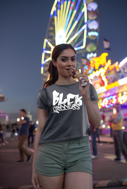 Women's Blck Goddess Gamer Roll Cuff T-Shirt