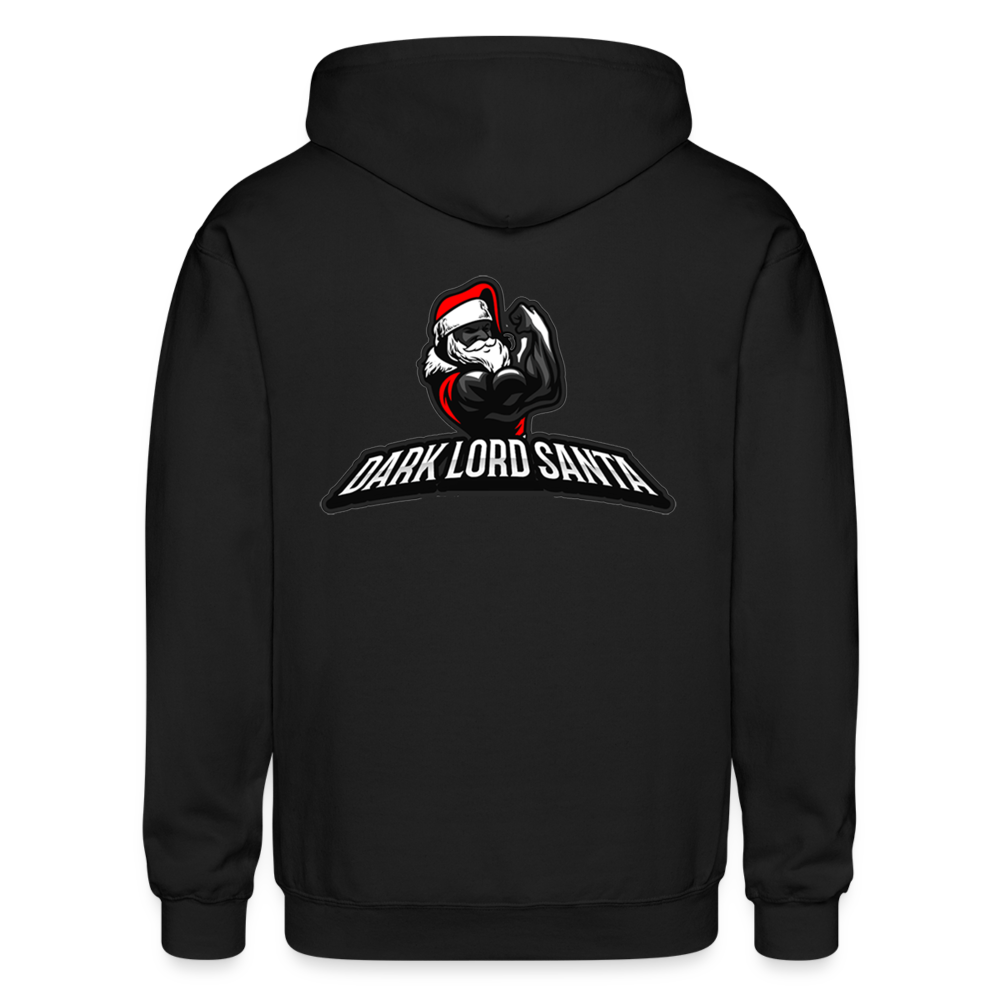 Dark Lord Santa Unisex Zipped Hoodie - black