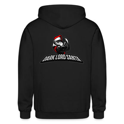 Dark Lord Santa Unisex Zipped Hoodie - black