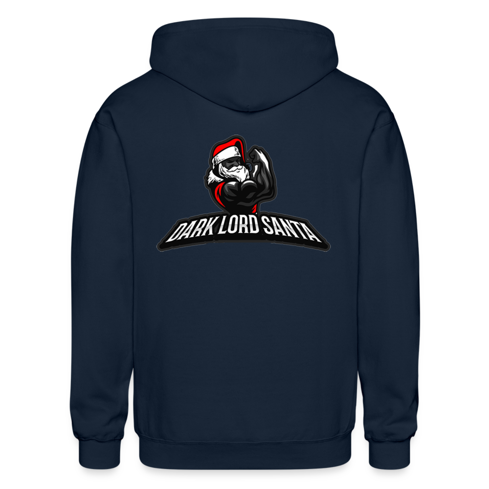 Dark Lord Santa Unisex Zipped Hoodie - navy