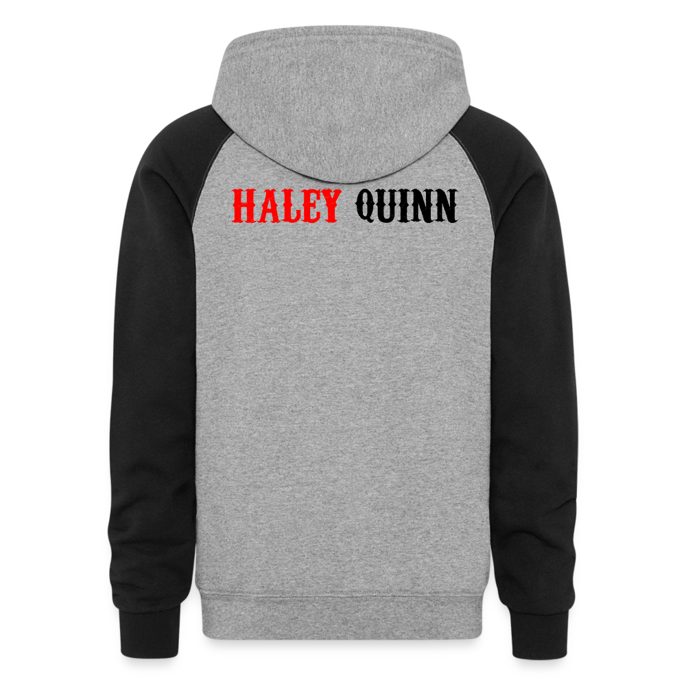 Haley Quinn Unisex Colorblock Hoodie - heather gray/black
