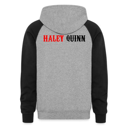 Haley Quinn Unisex Colorblock Hoodie - heather gray/black