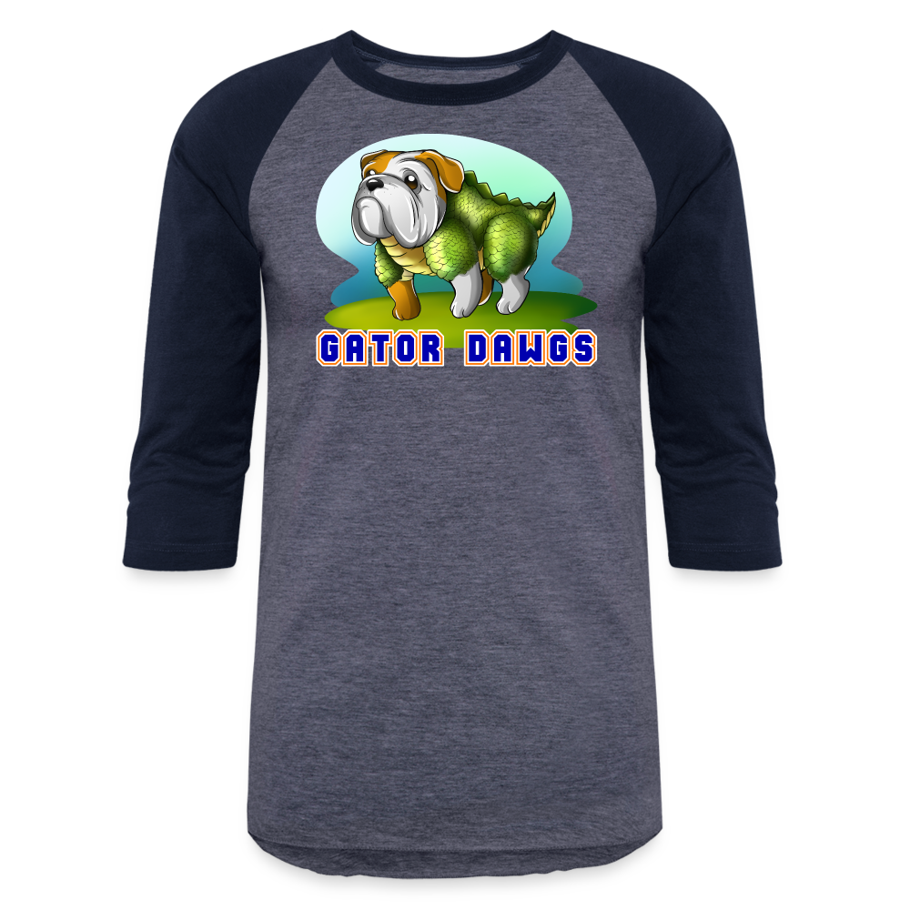 Gator Dawgs Small Baseball T-Shirt - heather blue/navy