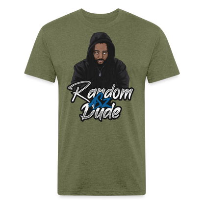 Random Asz Dude Fitted Cotton/Poly T-Shirt - heather military green
